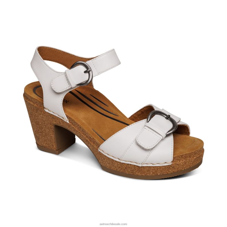 mujer blanco Aetrex tacones tory con punta abierta 2TB4B274