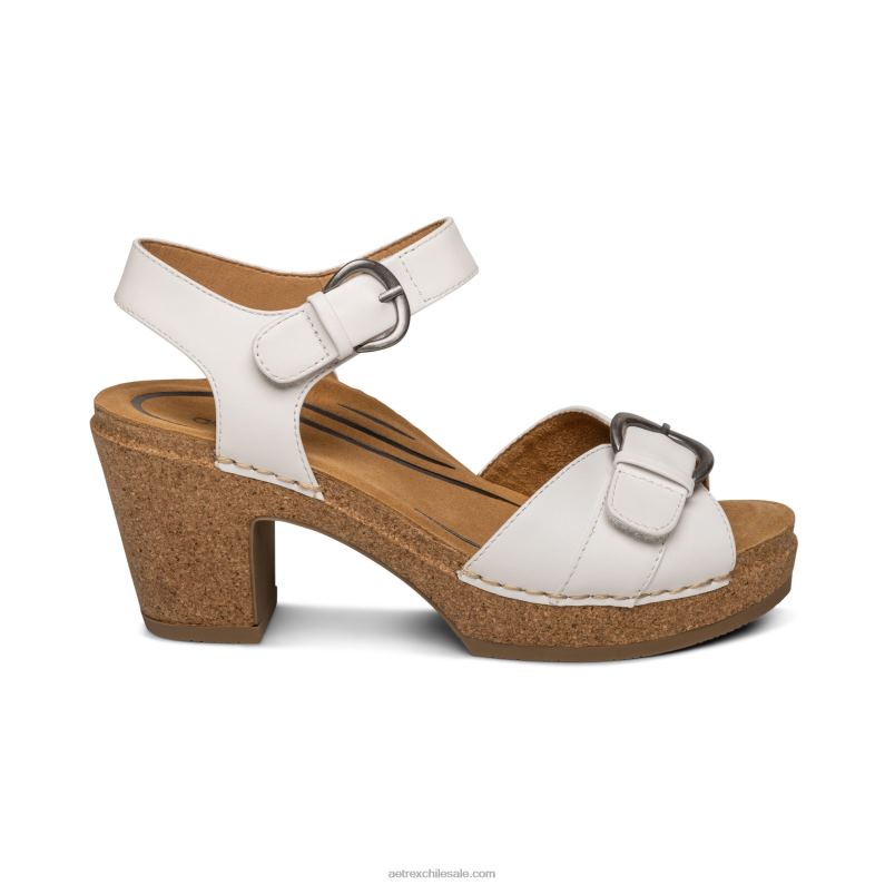mujer blanco Aetrex tacones tory con punta abierta 2TB4B274