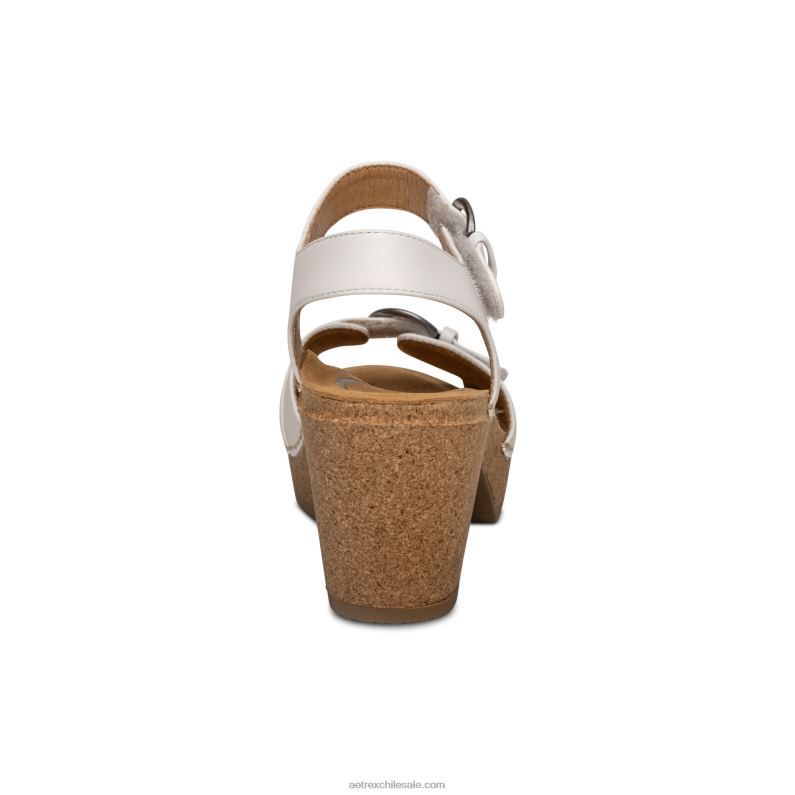 mujer blanco Aetrex tacones tory con punta abierta 2TB4B274