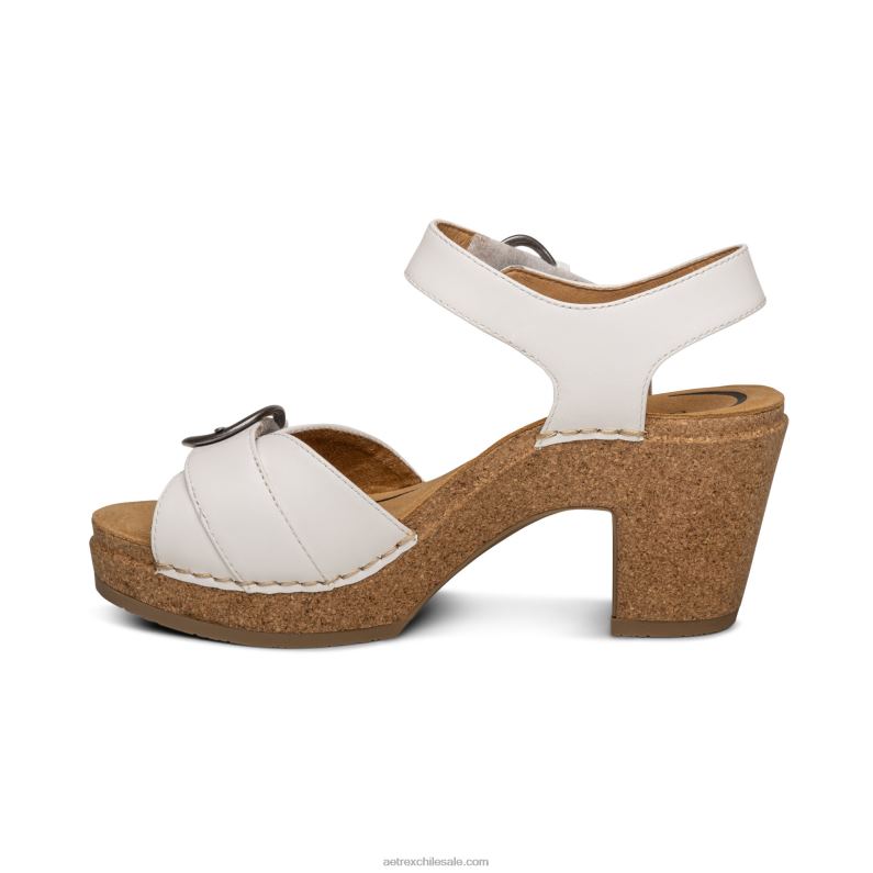 mujer blanco Aetrex tacones tory con punta abierta 2TB4B274