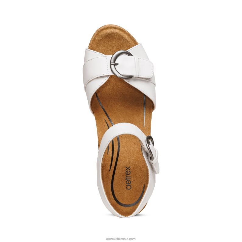 mujer blanco Aetrex tacones tory con punta abierta 2TB4B274