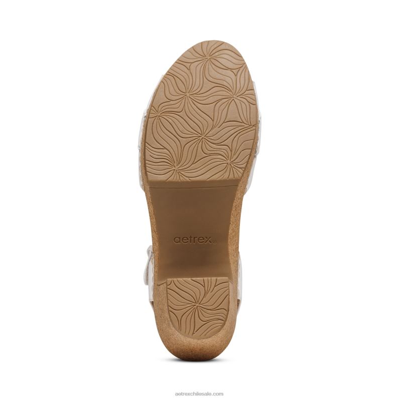 mujer blanco Aetrex tacones tory con punta abierta 2TB4B274