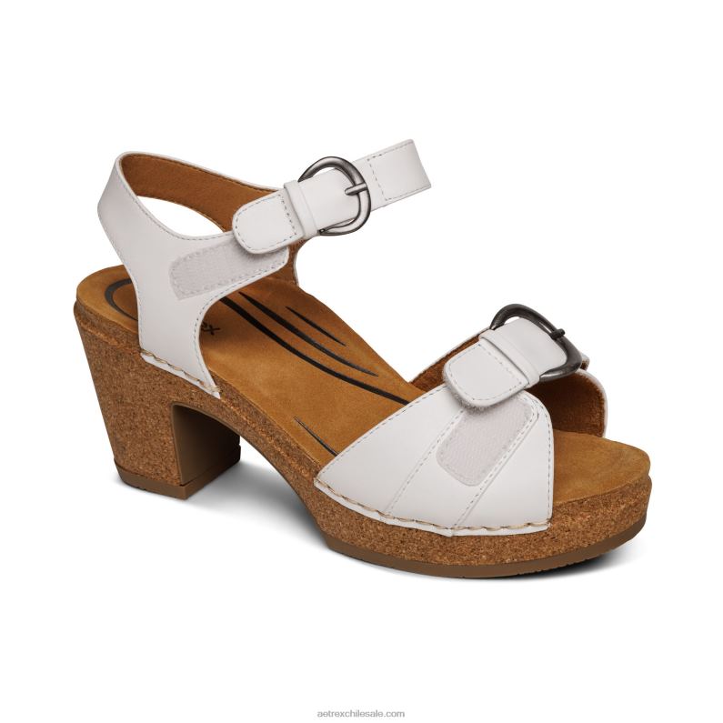 mujer blanco Aetrex tacones tory con punta abierta 2TB4B274