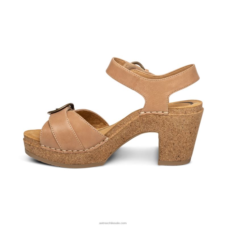 mujer camello Aetrex tacones tory con punta abierta 2TB4B269
