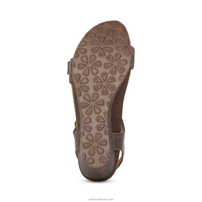 mujer gris pardo Aetrex cuña entretejida ajustable grace 2TB4B57
