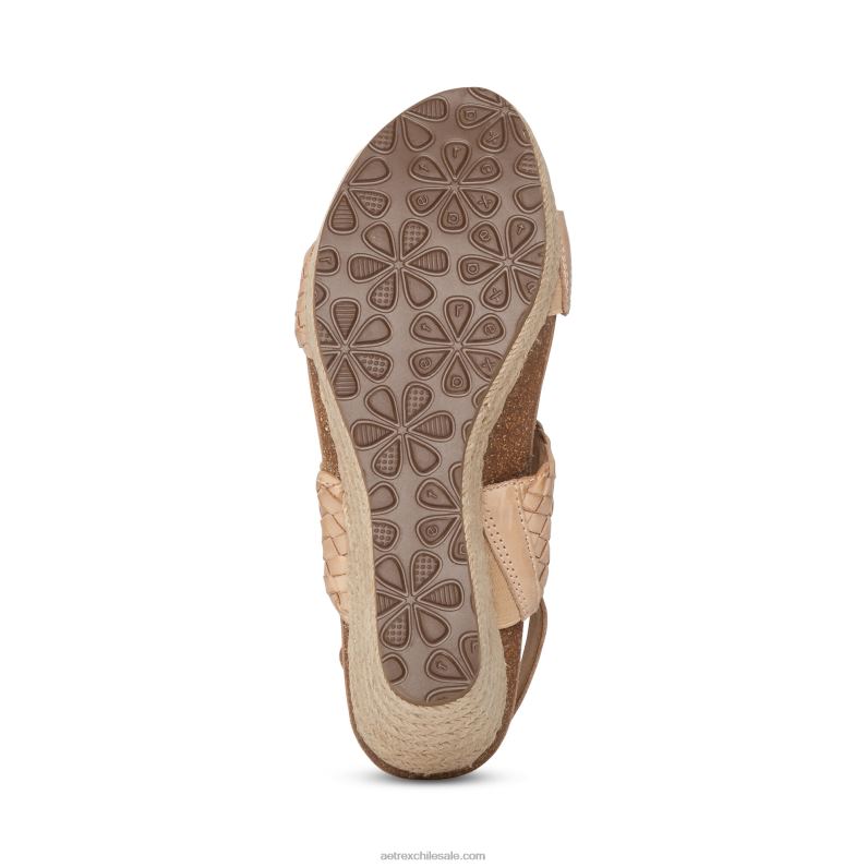 mujer hueso Aetrex cuña de correa de cuarto tejida de verano 2TB4B153