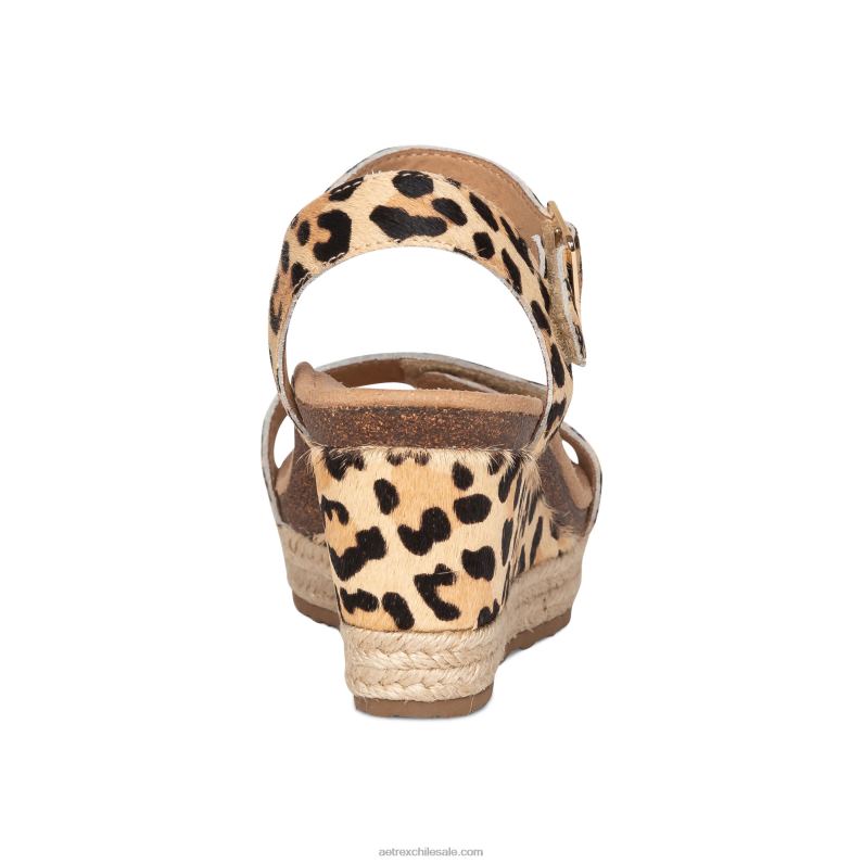 mujer leopardo Aetrex alpargata cuña sydney con tira de cuarto 2TB4B53