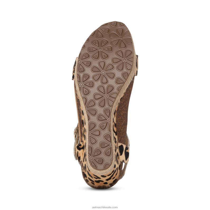 mujer leopardo Aetrex alpargata cuña sydney con tira de cuarto 2TB4B53