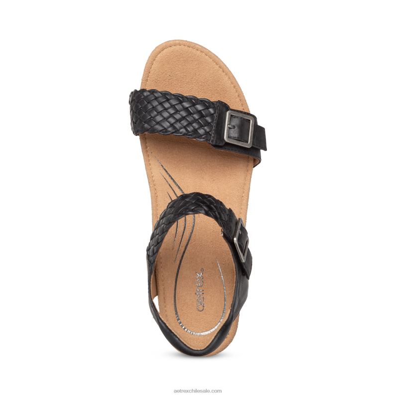 mujer negro Aetrex cuña entretejida ajustable grace 2TB4B54