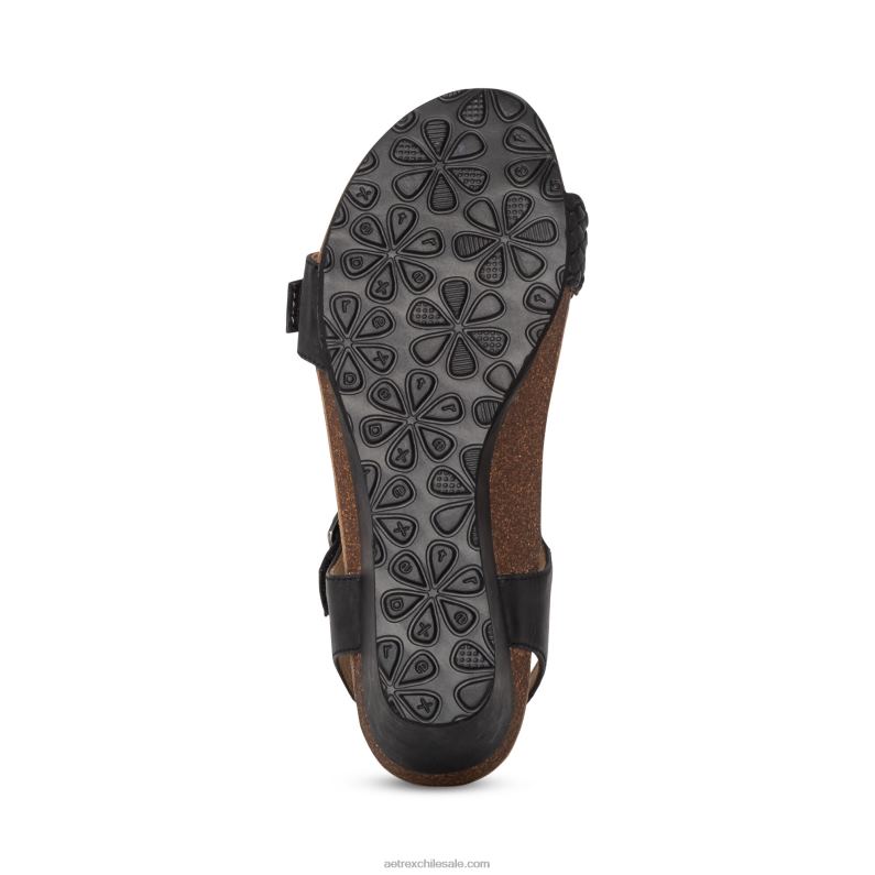 mujer negro Aetrex cuña entretejida ajustable grace 2TB4B54