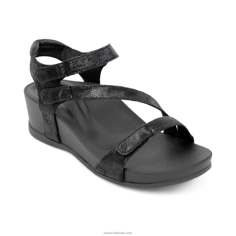 mujer negro Aetrex cuñas de soporte de arco randi 2TB4B304