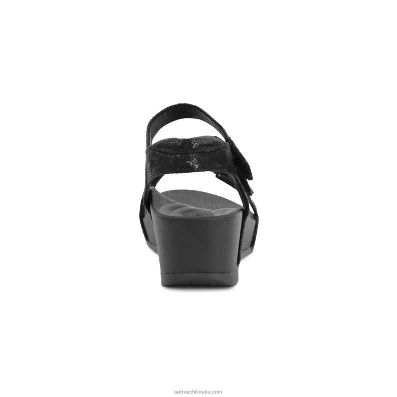 mujer negro Aetrex cuñas de soporte de arco randi 2TB4B304