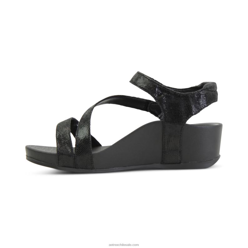 mujer negro Aetrex cuñas de soporte de arco randi 2TB4B304