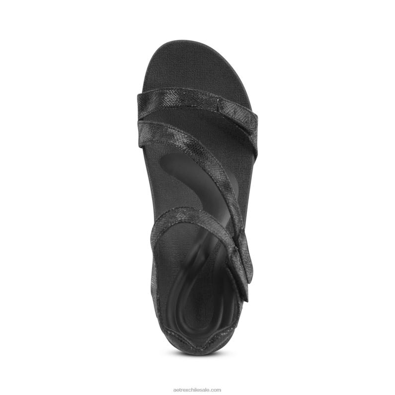 mujer negro Aetrex cuñas de soporte de arco randi 2TB4B304