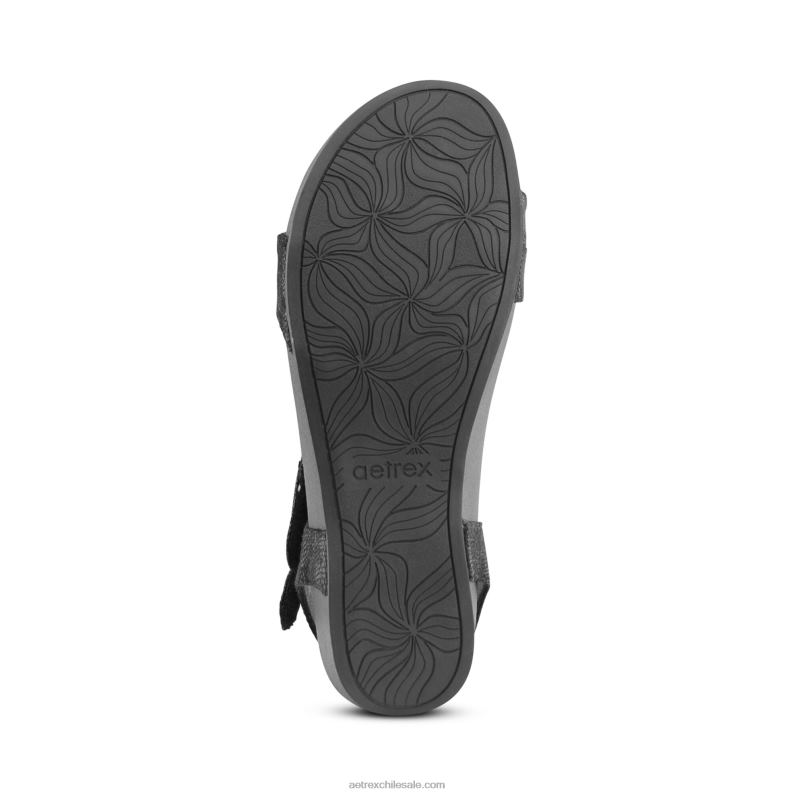 mujer negro Aetrex cuñas de soporte de arco randi 2TB4B304