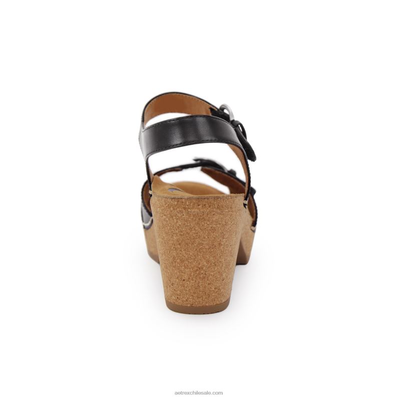 mujer negro Aetrex tacones tory con punta abierta 2TB4B268