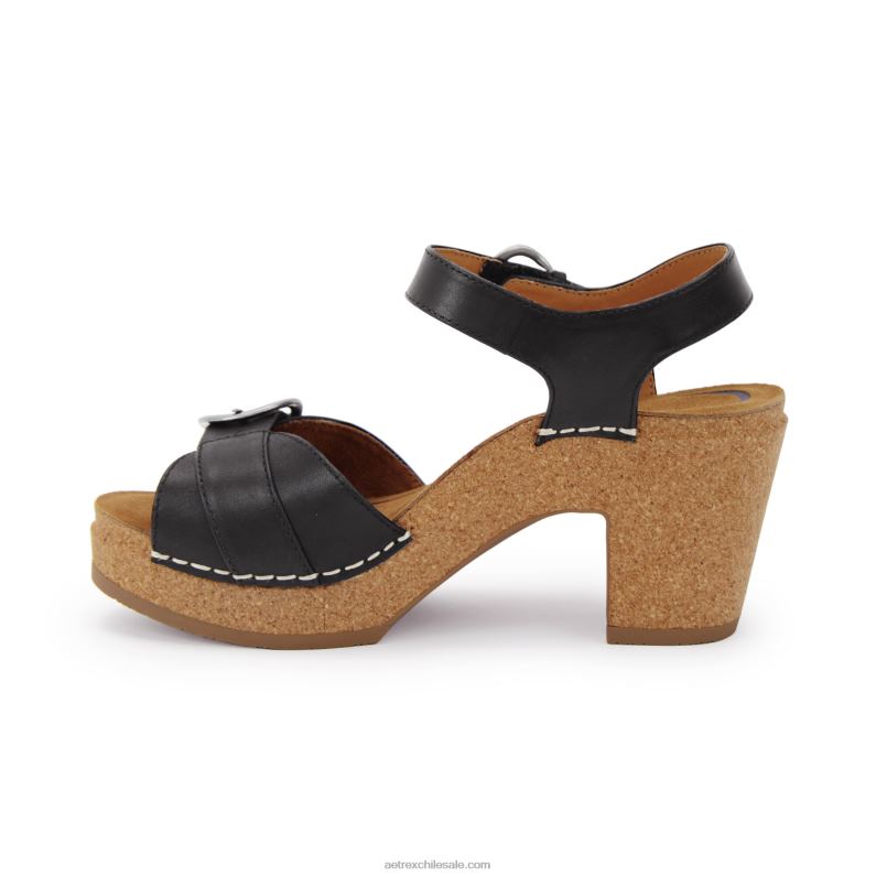mujer negro Aetrex tacones tory con punta abierta 2TB4B268