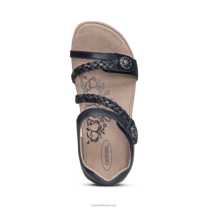 mujer Armada Aetrex sandalias jillian con tiras trenzadas 2TB4B33