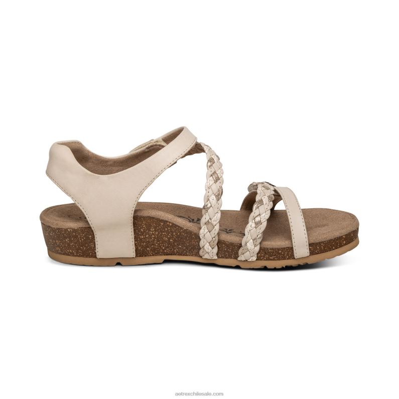 mujer Marfil Aetrex sandalias jillian con tiras trenzadas 2TB4B305
