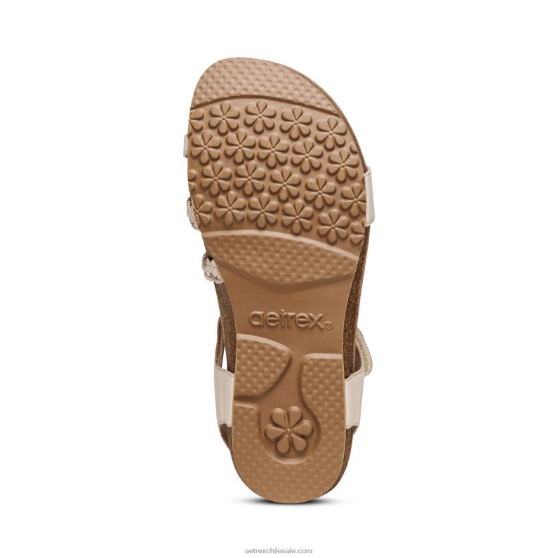 mujer Marfil Aetrex sandalias jillian con tiras trenzadas 2TB4B305