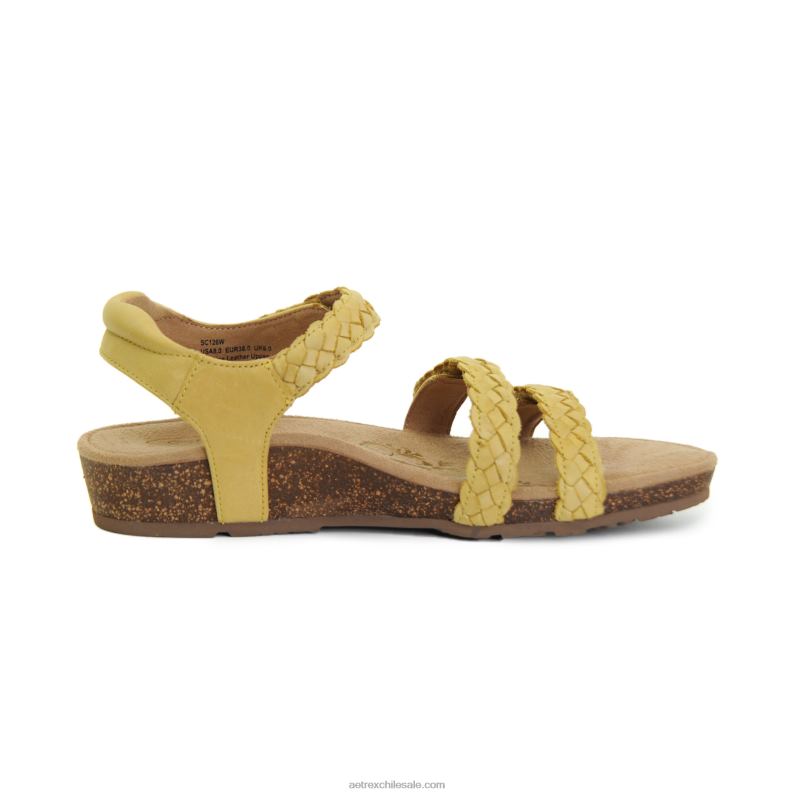 mujer amarillo Aetrex sandalias gladiadoras reese ajustables 2TB4B170