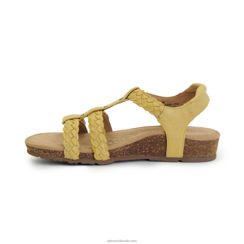 mujer amarillo Aetrex sandalias gladiadoras reese ajustables 2TB4B170
