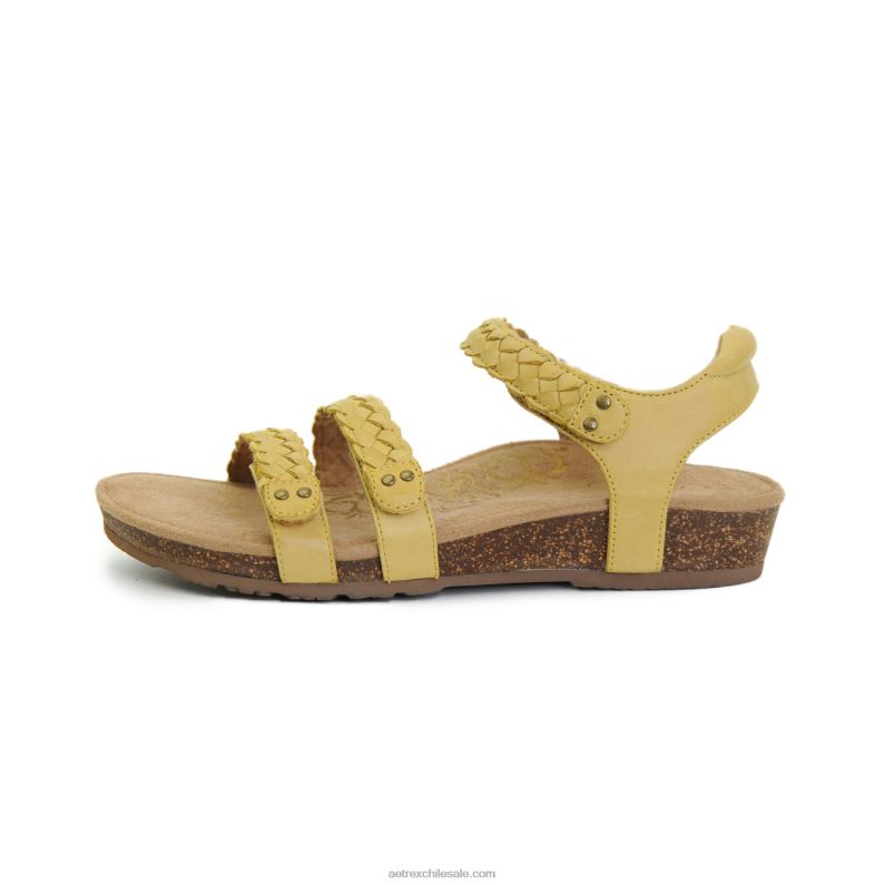 mujer amarillo Aetrex sandalias gladiadoras reese ajustables 2TB4B170