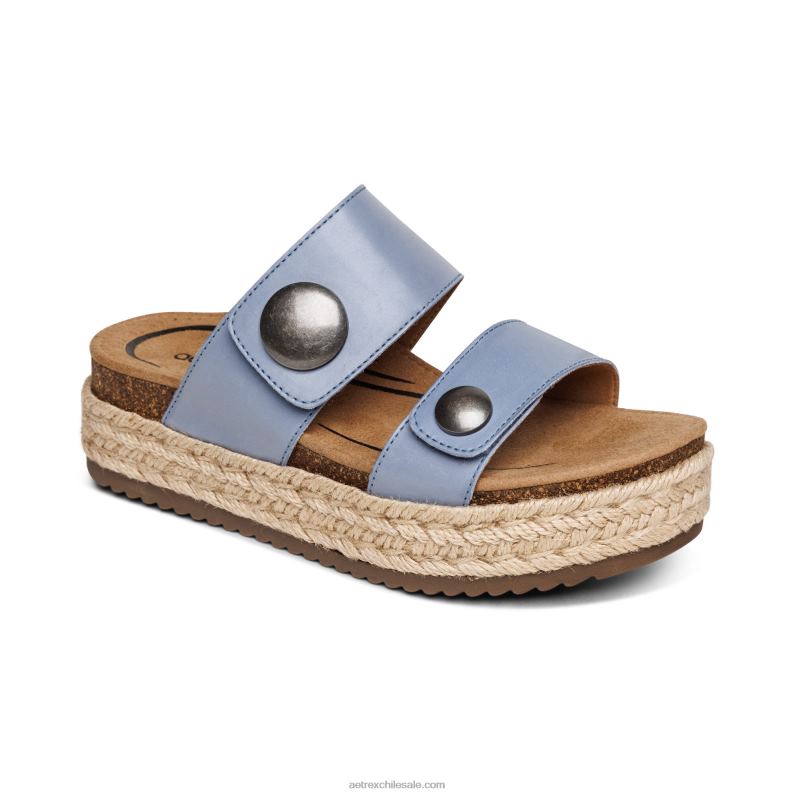 mujer azul Aetrex sandalia con plataforma sofie 2TB4B197