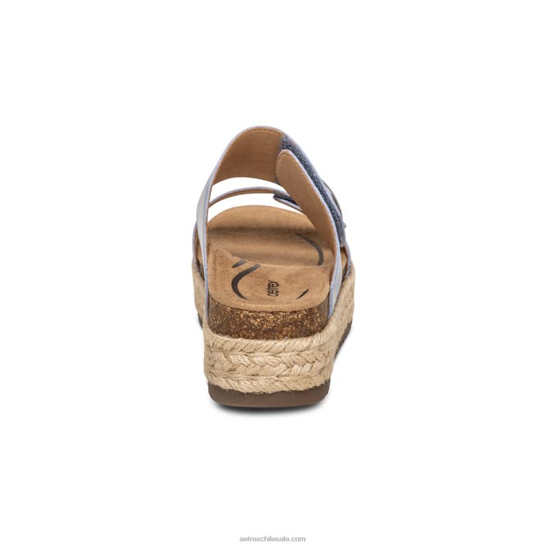 mujer azul Aetrex sandalia con plataforma sofie 2TB4B197
