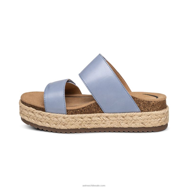 mujer azul Aetrex sandalia con plataforma sofie 2TB4B197