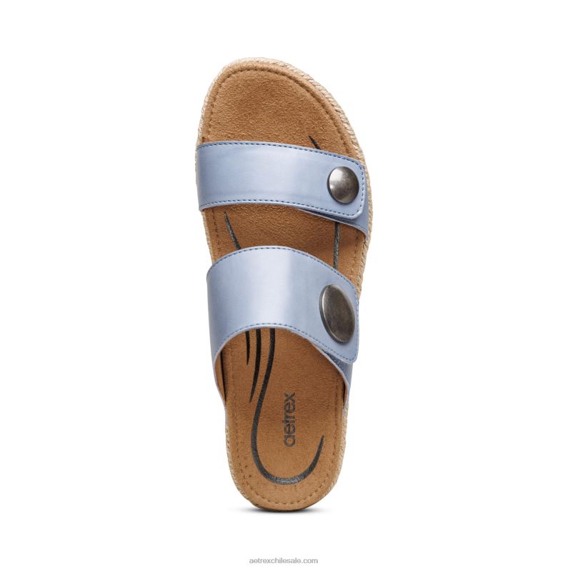 mujer azul Aetrex sandalia con plataforma sofie 2TB4B197