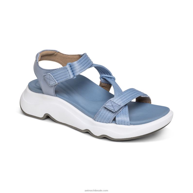 mujer azul Aetrex sandalia deportiva marz ajustable 2TB4B243