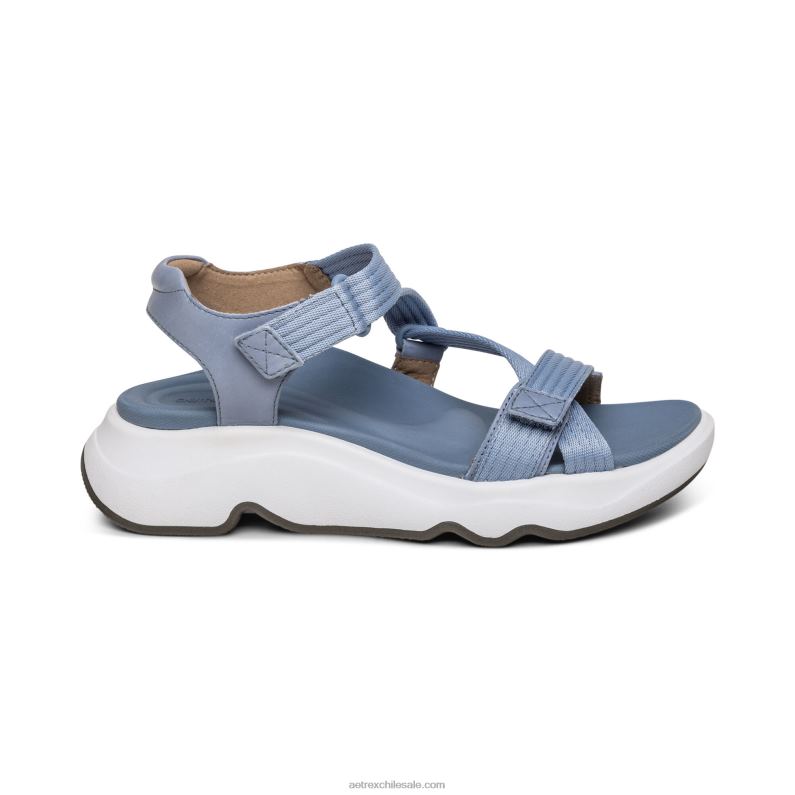 mujer azul Aetrex sandalia deportiva marz ajustable 2TB4B243