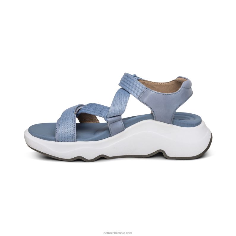 mujer azul Aetrex sandalia deportiva marz ajustable 2TB4B243