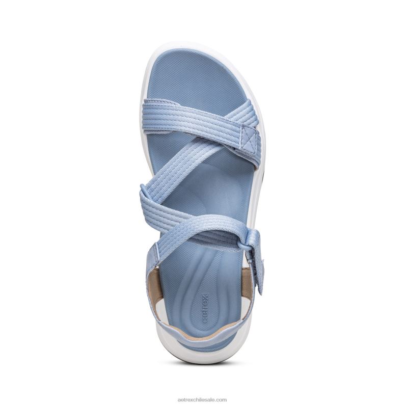 mujer azul Aetrex sandalia deportiva marz ajustable 2TB4B243