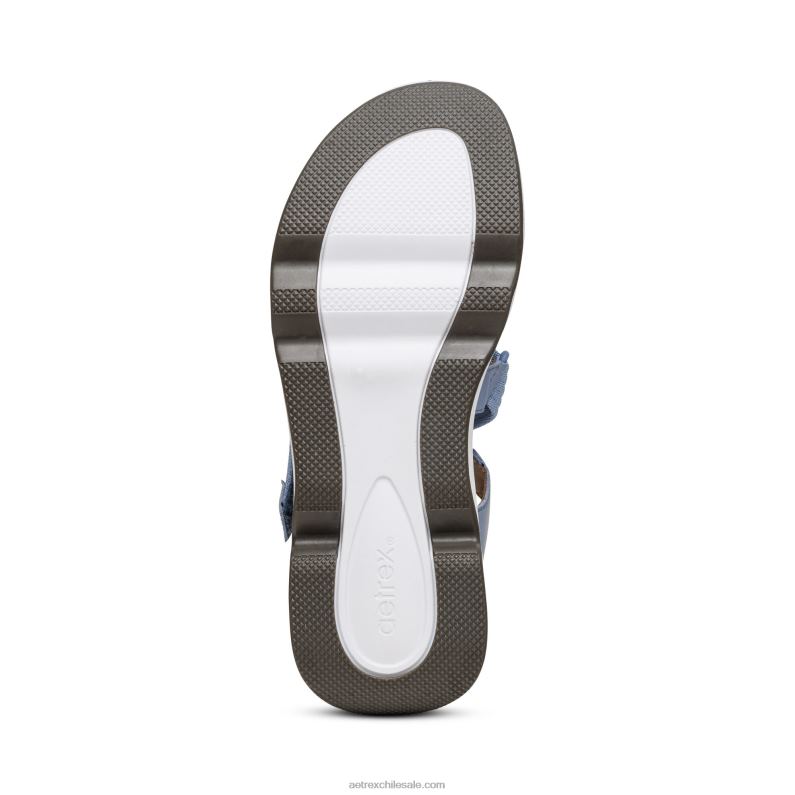 mujer azul Aetrex sandalia deportiva marz ajustable 2TB4B243