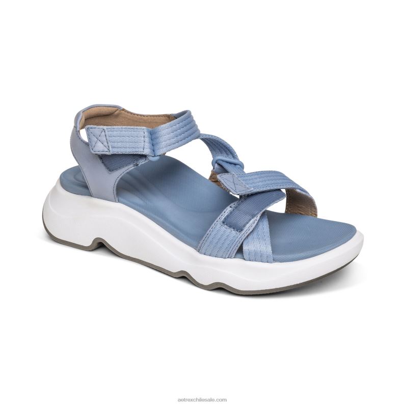 mujer azul Aetrex sandalia deportiva marz ajustable 2TB4B243
