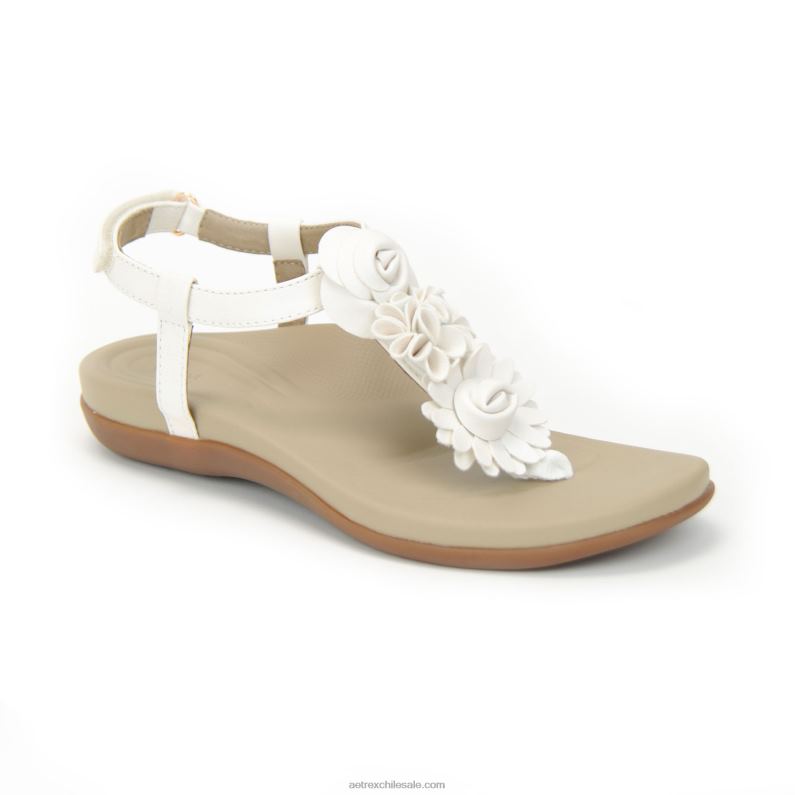 mujer blanco Aetrex sandalia charli con tiras 2TB4B70