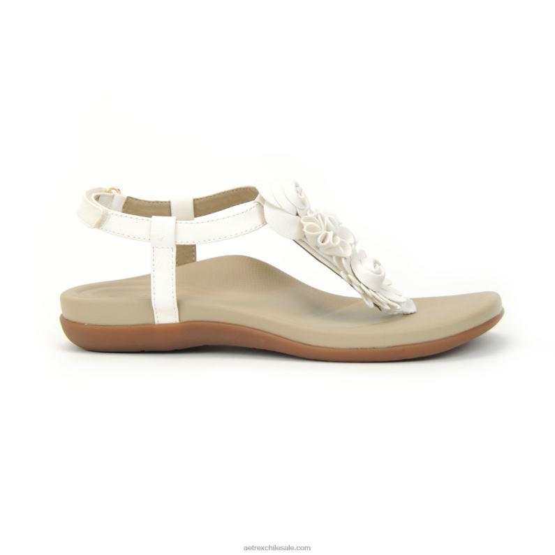 mujer blanco Aetrex sandalia charli con tiras 2TB4B70
