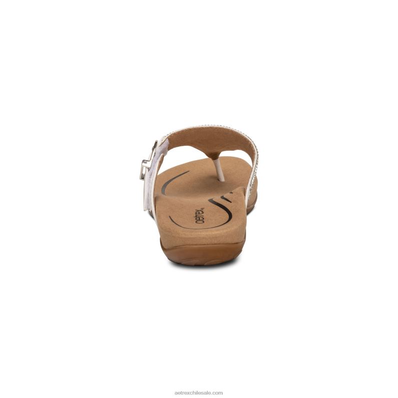 mujer blanco Aetrex sandalia con tira ajustable rae 2TB4B253