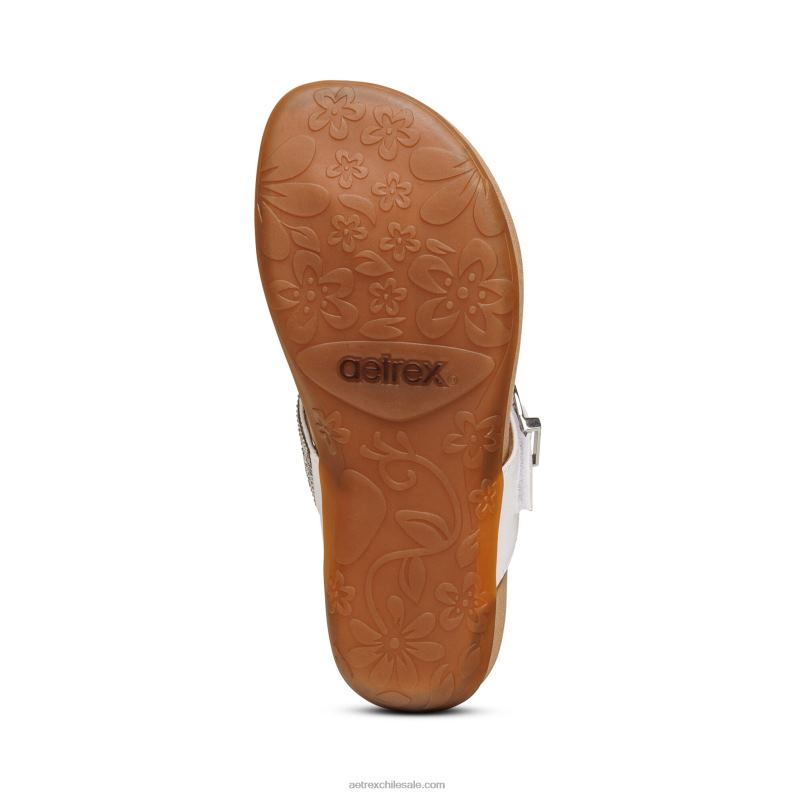 mujer blanco Aetrex sandalia con tira ajustable rae 2TB4B253