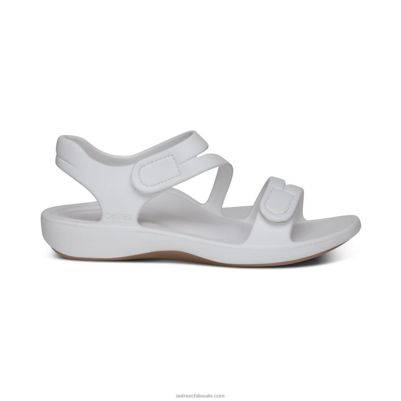 mujer blanco Aetrex sandalia deportiva jillian 2TB4B164