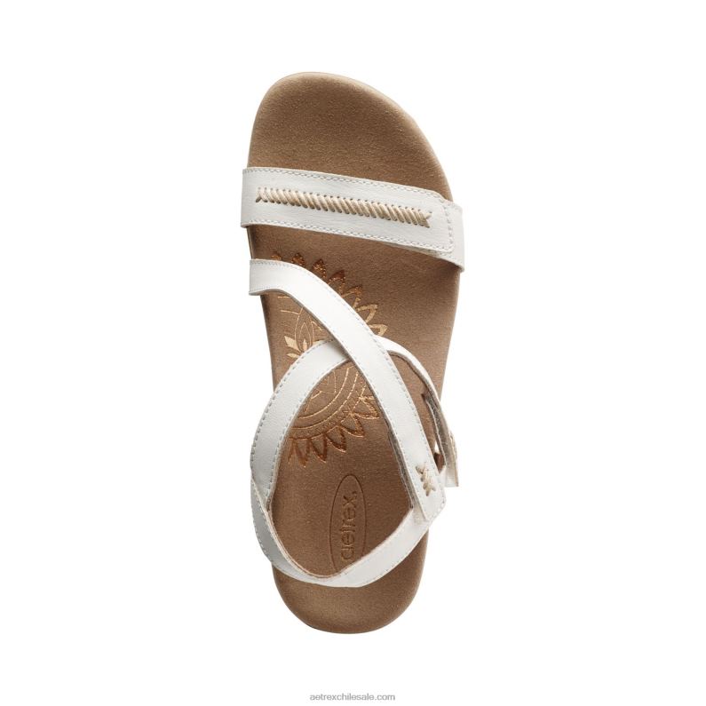 mujer blanco Aetrex sandalias Gabby con tiras ajustables 2TB4B15