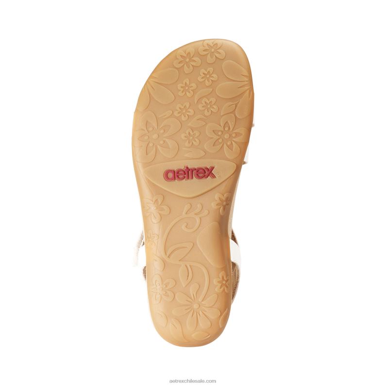 mujer blanco Aetrex sandalias Gabby con tiras ajustables 2TB4B15