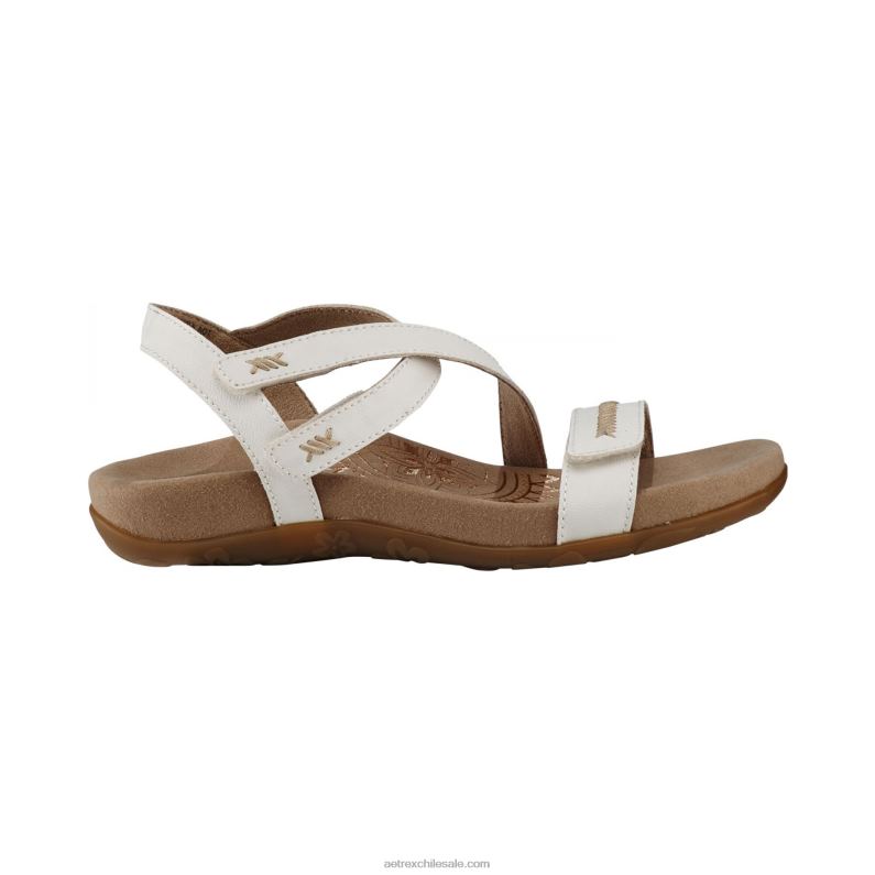 mujer blanco Aetrex sandalias Gabby con tiras ajustables 2TB4B15