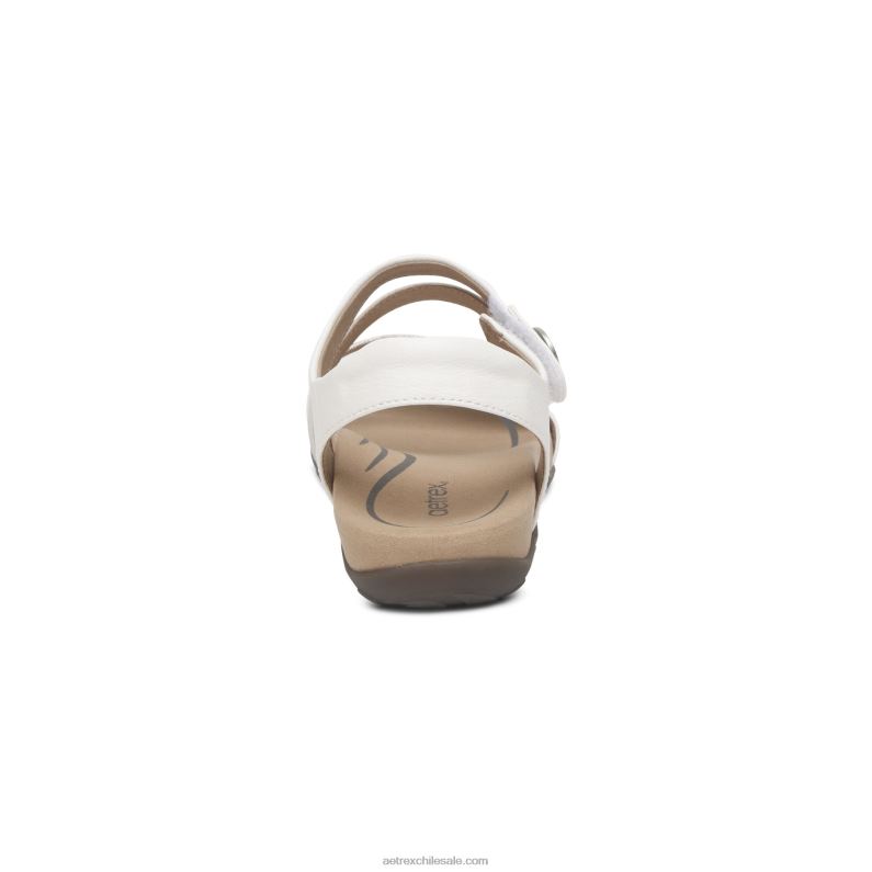 mujer blanco Aetrex sandalias jess con tiras ajustables 2TB4B76