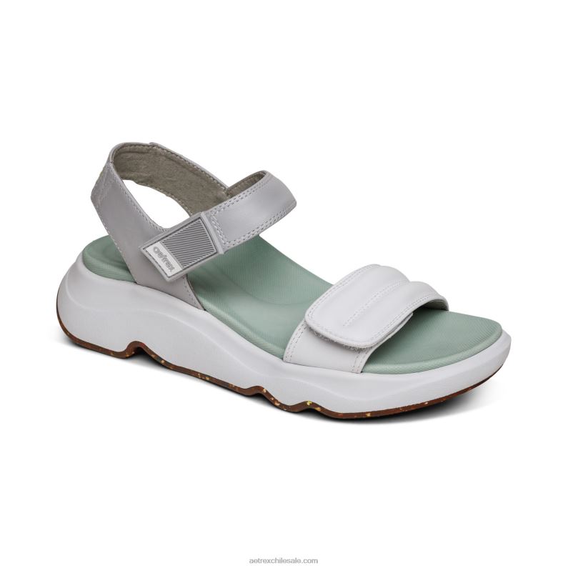 mujer blanco menta Aetrex con sandalia sport 2TB4B289