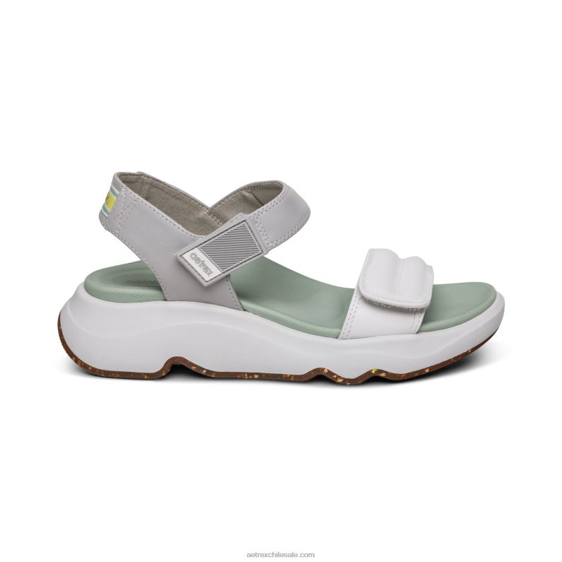 mujer blanco menta Aetrex con sandalia sport 2TB4B289