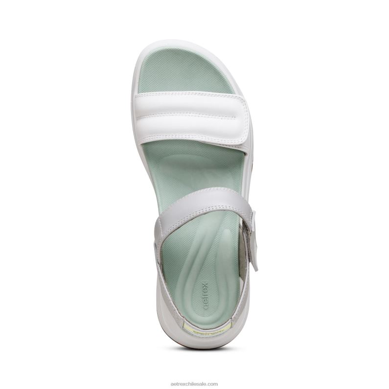 mujer blanco menta Aetrex con sandalia sport 2TB4B289