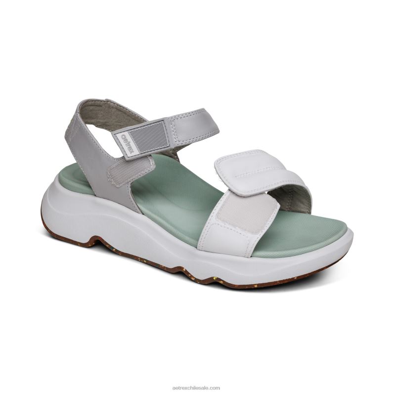 mujer blanco menta Aetrex con sandalia sport 2TB4B289